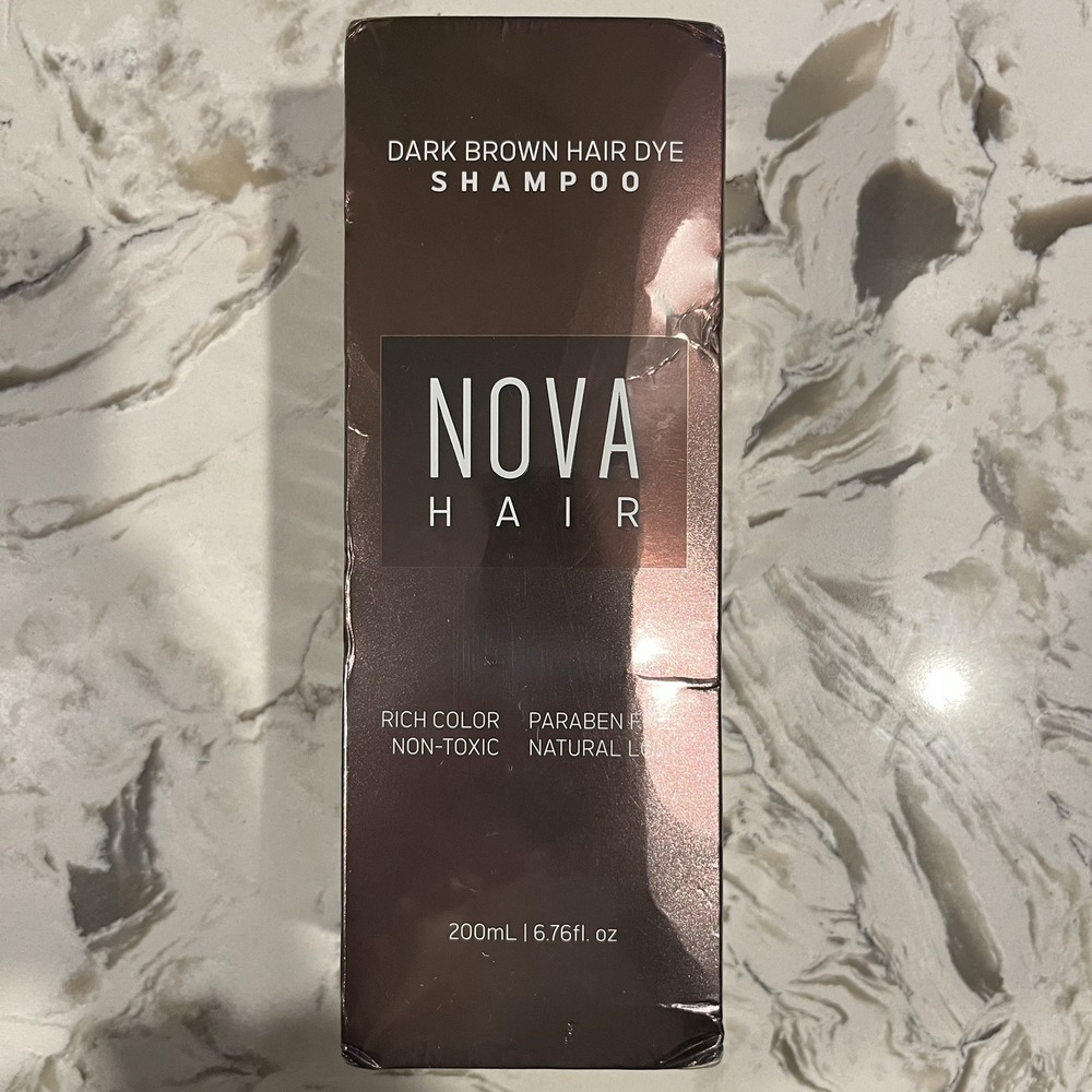 Nova Dark Brown Hair Dye Shampoo SEALED BOX.